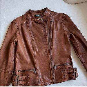🔥Ralph Lauren 🔥 Leather Moto Jacket